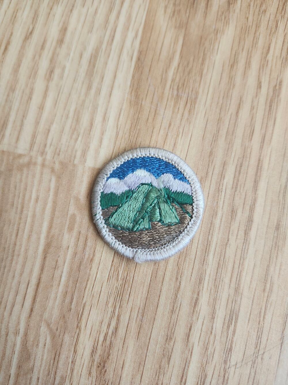Vintage BSA Boy Scouts of America Camping Merit Badge Patch Eagle Required